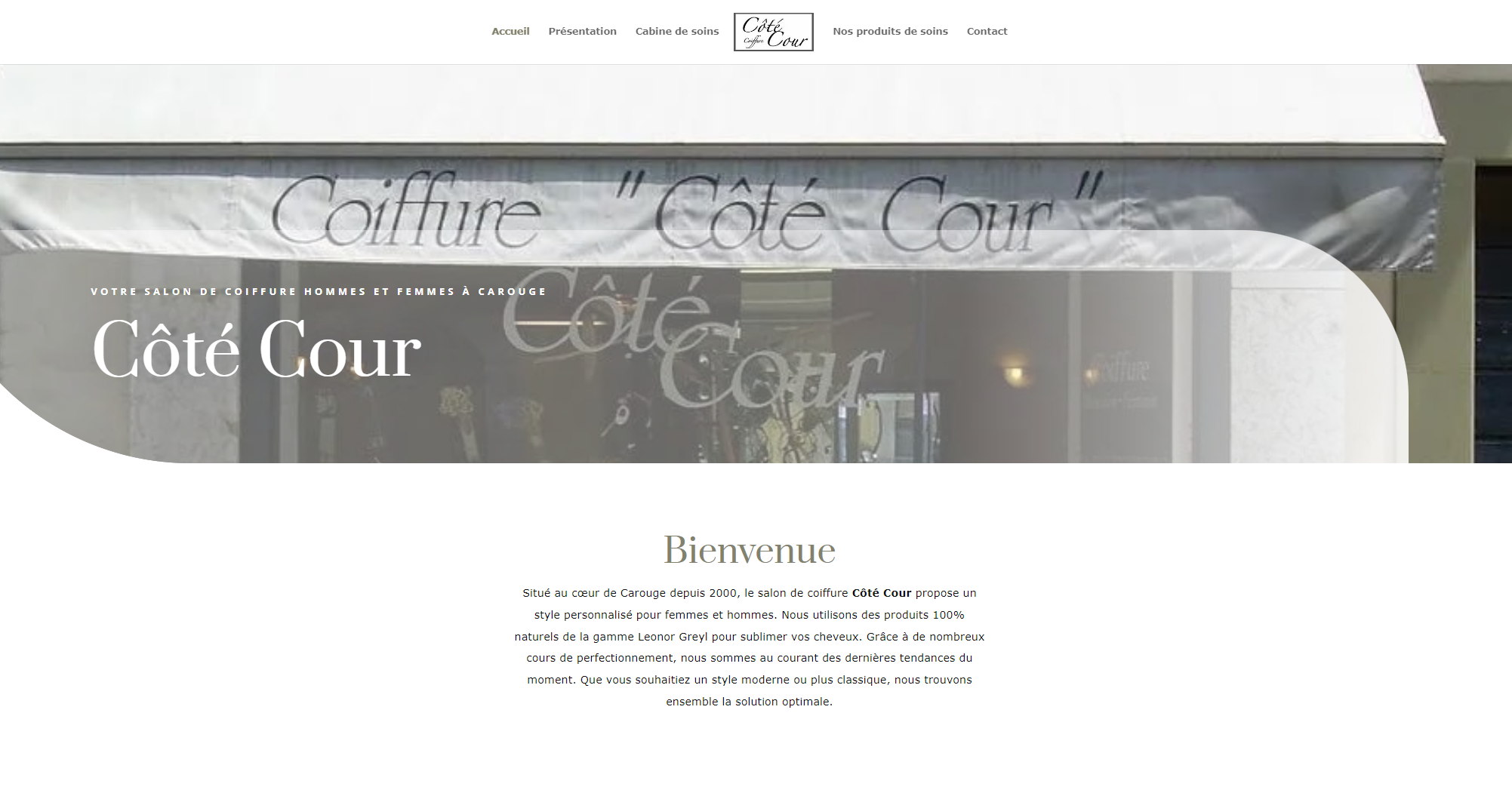 Coiffure côté cour Capture Coiffure côté cour page d'accueil