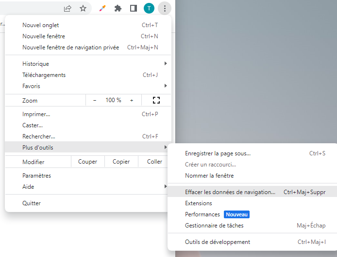 Vider le cache CH